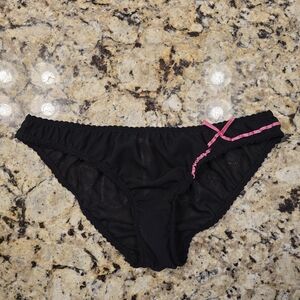 Victoria's Secret Black Panties with Pink Trim NWOT